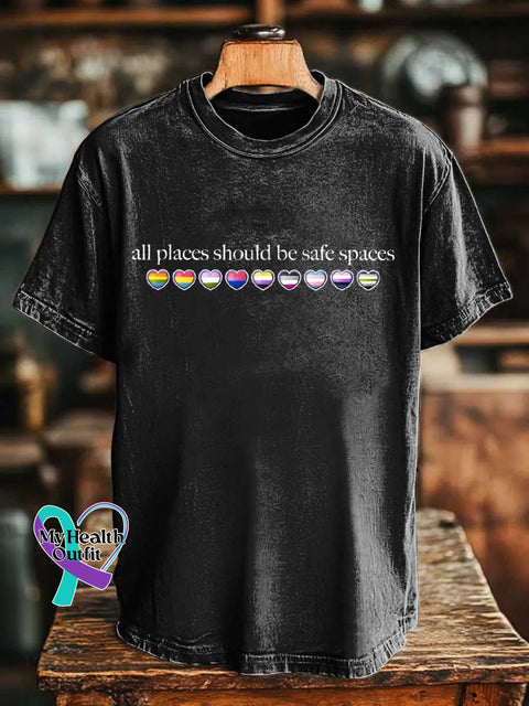 All Places Should Be Safe Spaces T-shirt Black / S