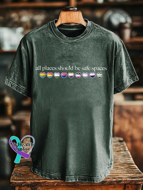 All Places Should Be Safe Spaces T-shirt Green / S