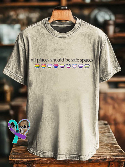 All Places Should Be Safe Spaces T-shirt Sand / S