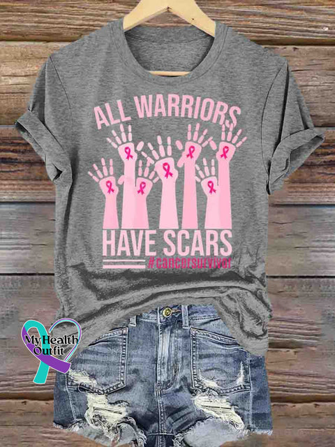 All Warriors Have Scars Art T-shirt Gray / S