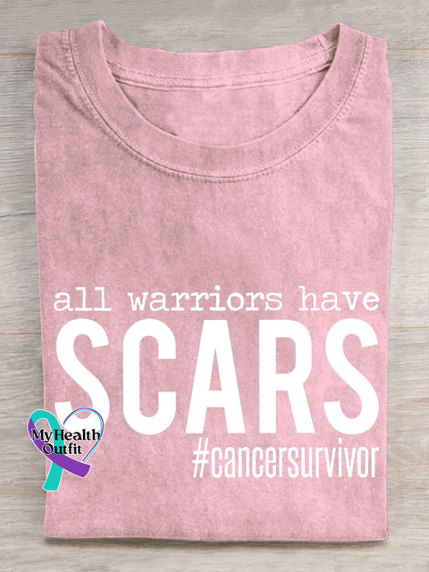 All Warriors Have SCARS Cancer Survivor Breast Cancer Awareness T-shirt LightPink / S