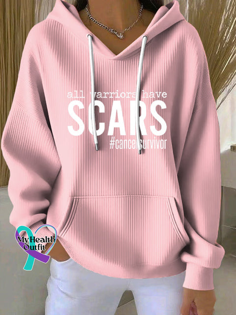 All Warriors Have SCARS Cancer Survivor Casual Hoodie Sweatshirt LightPink / S