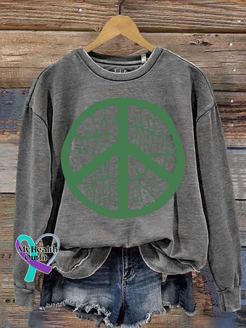 All We Are Saying Is Give Peace A Chance Sign Love And Casual Sweatshirt Grey / S