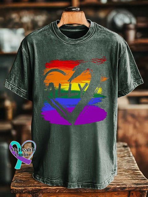 ALLY Rainbow T-shirt Green / S