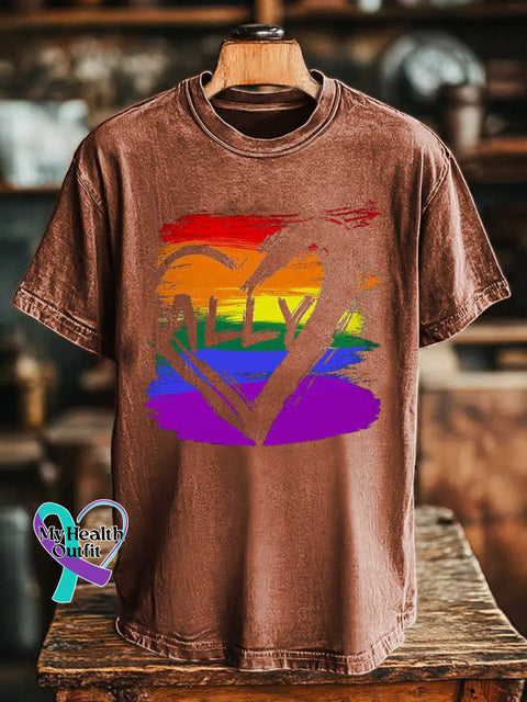 ALLY Rainbow T-shirt Orange / S