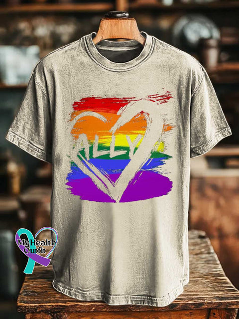 ALLY Rainbow T-shirt Sand / S