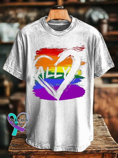 ALLY Rainbow T-shirt White / S