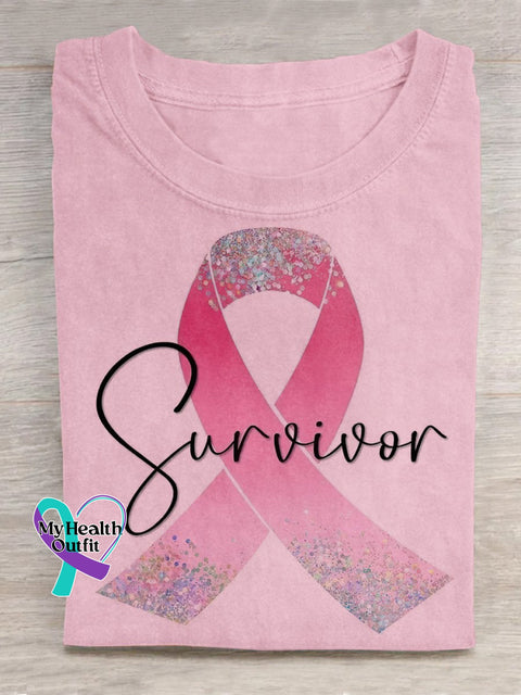 Always Hope Red Ribbon Commemorative T-Shirt Pink / S