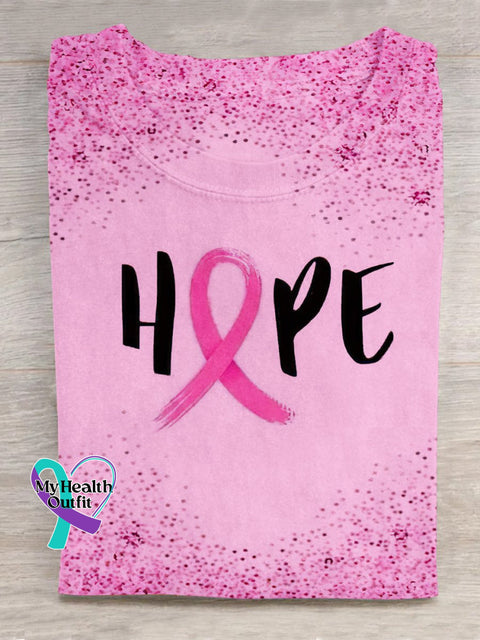 Always Hope Red Ribbon Commemorative T-Shirt Pink / S