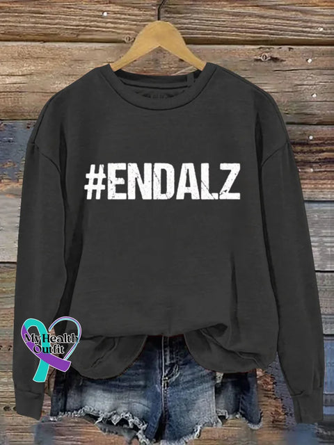 Alzheimer Awareness Art Print Casual Sweatshirt Black / S
