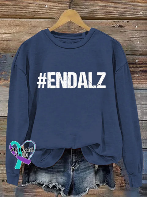 Alzheimer Awareness Art Print Casual Sweatshirt Blue / S