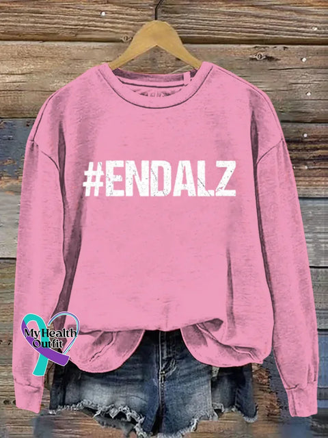 Alzheimer Awareness Art Print Casual Sweatshirt Pink / S