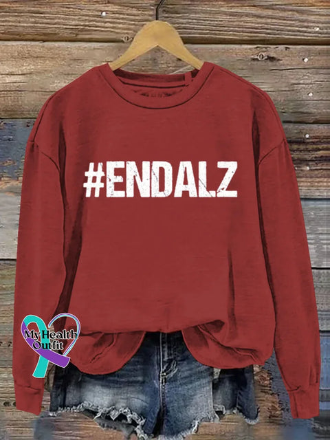 Alzheimer Awareness Art Print Casual Sweatshirt Red / S