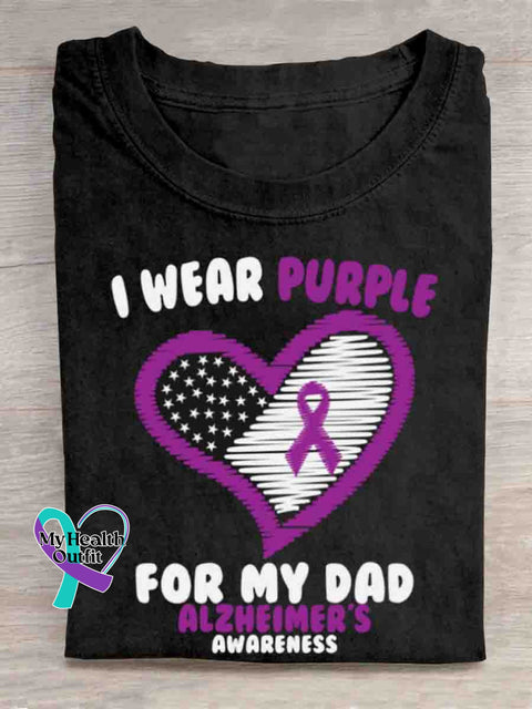 Alzheimer Awareness Art Print T-shirt Black / S