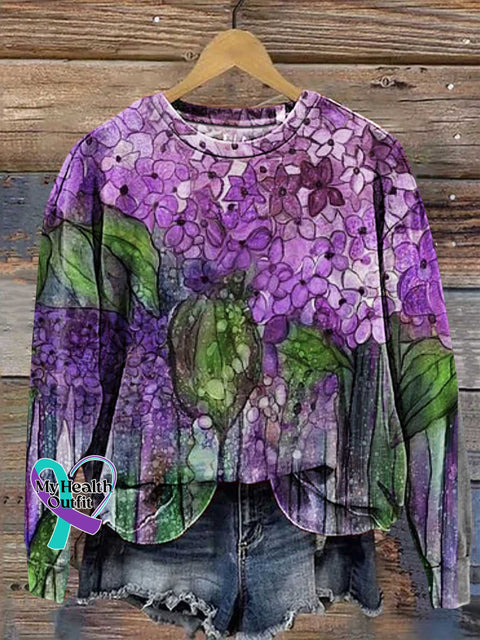 Alzheimer’s Awareness Flowers Casual Sweatshirt One / S