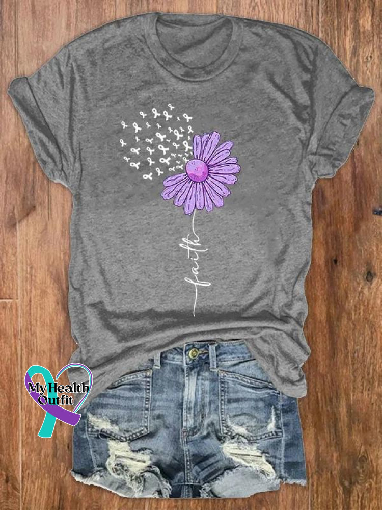 Alzheimer’s Awareness Graphic Printed Women’s T-Shirt Grey / S