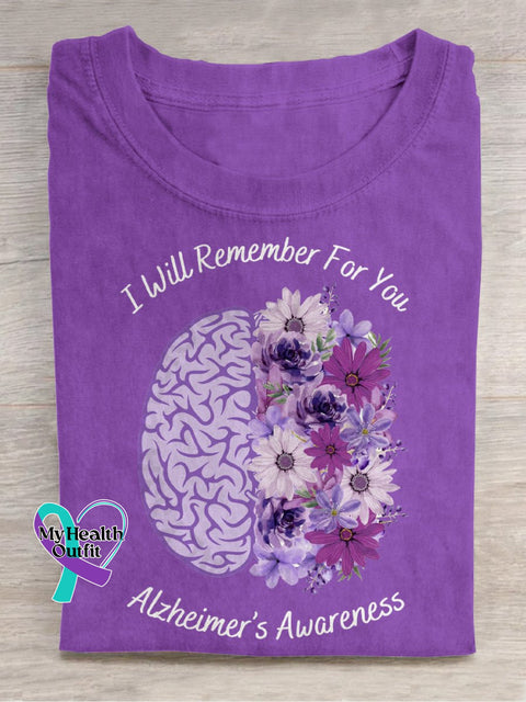 Alzheimer’s Awareness I’ll Will Remember For You T-Shirt Purple2 / S