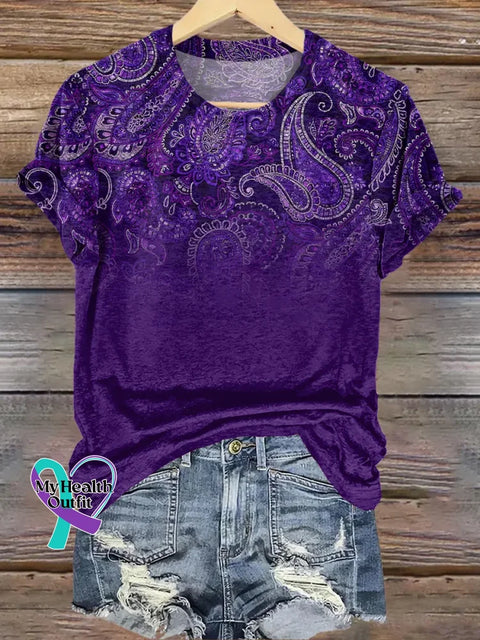 Alzheimer’s Awareness Paisley T-shirt Multicolor / S