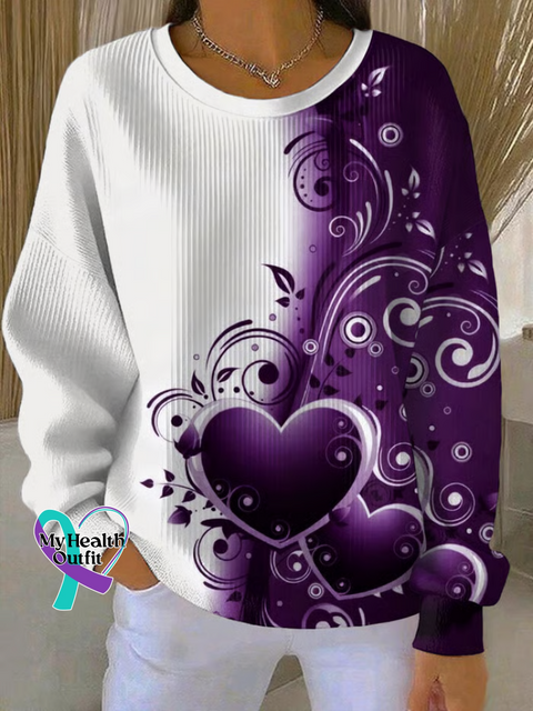 Alzheimer’s Awareness Print Casual Sweatshirt Multicolor / S