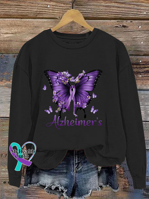 Alzheimer’s Crew Neck Long Sleeve Sweatshirt Black / S