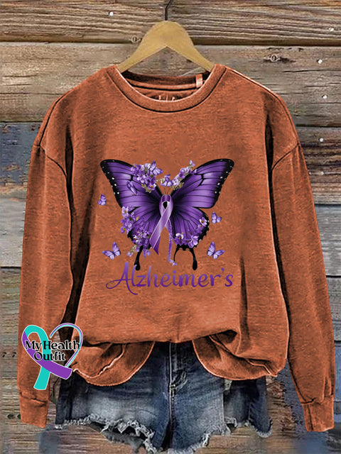 Alzheimer’s Crew Neck Long Sleeve Sweatshirt Orange / S