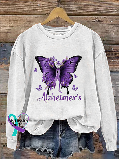 Alzheimer’s Crew Neck Long Sleeve Sweatshirt White / S
