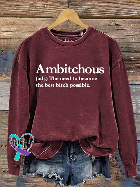 Ambitchous Art Print Pattern Casual Sweatshirt Red / S