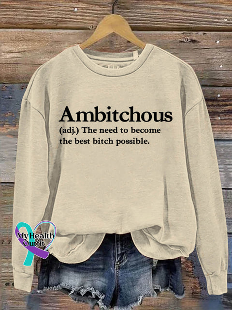 Ambitchous Art Print Pattern Casual Sweatshirt Sand / S
