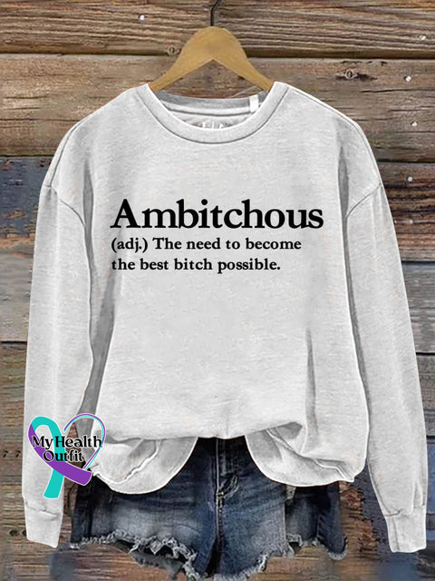Ambitchous Art Print Pattern Casual Sweatshirt White / S