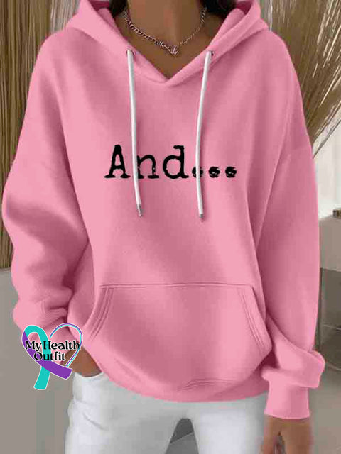 And Art Casual Hoodie Sweatshirt Pink / S