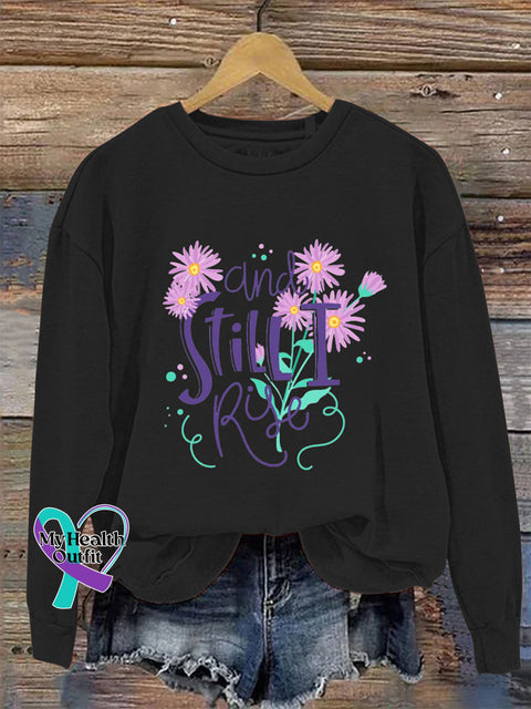 And Still i Rise Crew Neck Long Sleeve Sweatshirt Black / S