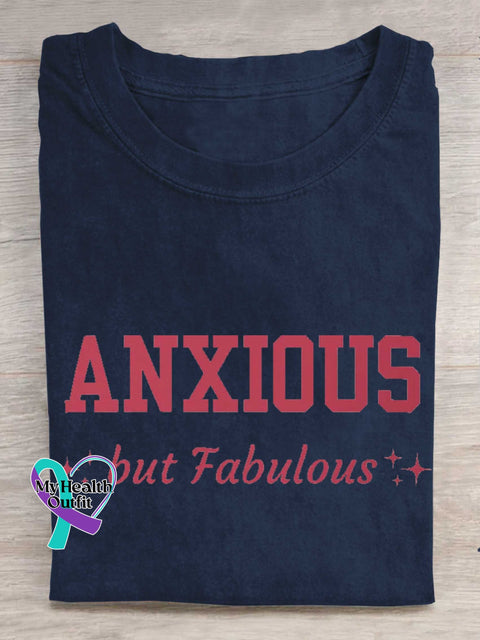 ANXIOUS But Fabulous T-shirt Blue / S
