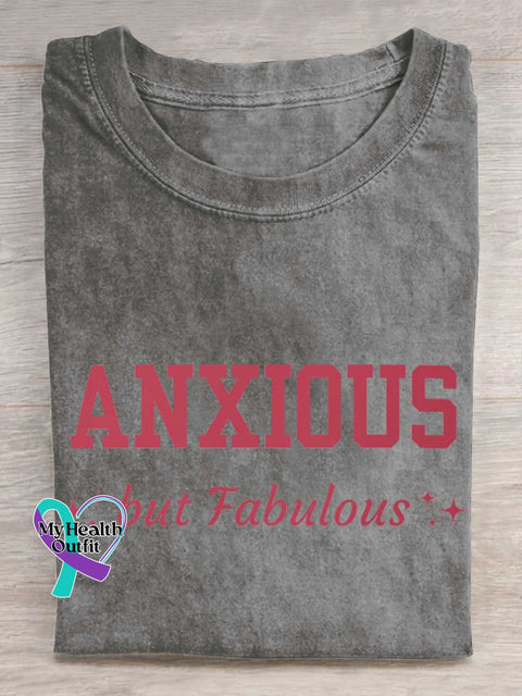 ANXIOUS But Fabulous T-shirt Grey / S