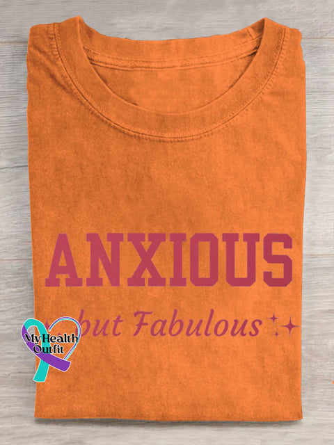 ANXIOUS But Fabulous T-shirt Orange / S