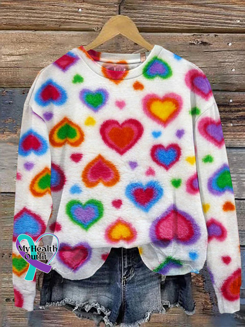 Art Print Casual Sweatshirt Multicolor / S