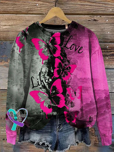 Art Print Casual Sweatshirt Multicolor / S