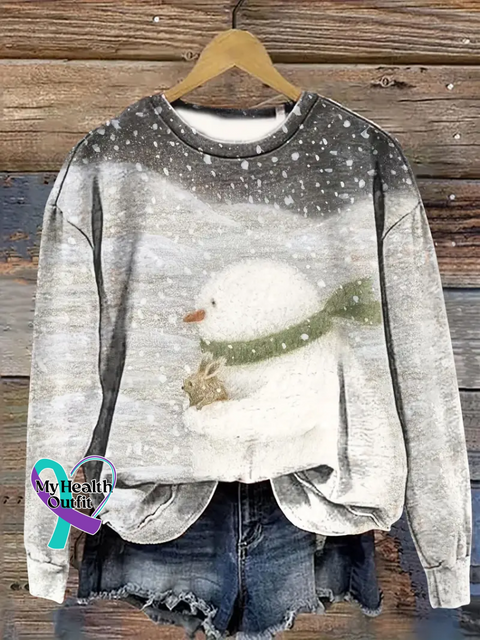 Art Print Casual Sweatshirt Multicolor / S