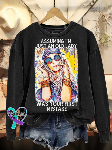 Assuming I’m Just An Old Lady Was Your First Mistake Hippie Floral Peace Sign Love And Casual