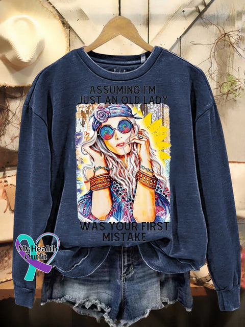 Assuming I’m Just An Old Lady Was Your First Mistake Hippie Floral Peace Sign Love And Casual