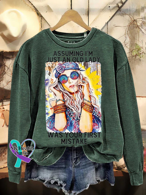 Assuming I’m Just An Old Lady Was Your First Mistake Hippie Floral Peace Sign Love And Casual
