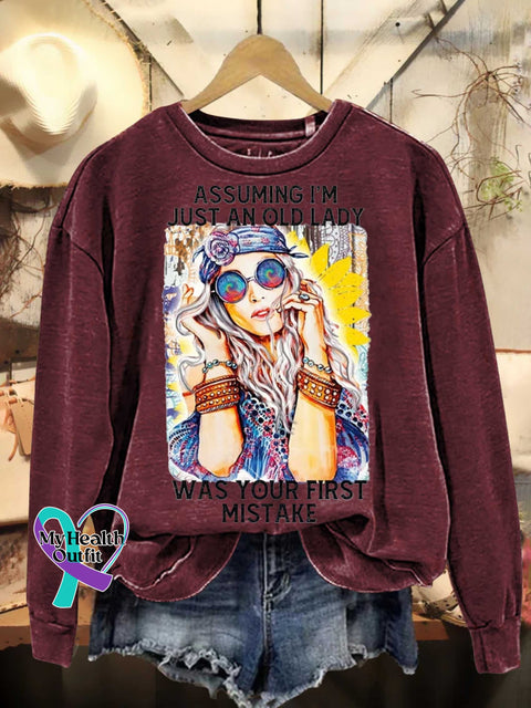 Assuming I’m Just An Old Lady Was Your First Mistake Hippie Floral Peace Sign Love And Casual