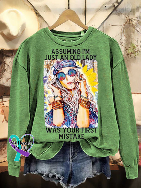 Assuming I’m Just An Old Lady Was Your First Mistake Hippie Floral Peace Sign Love And Casual