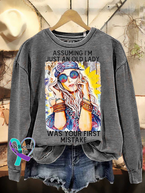 Assuming I’m Just An Old Lady Was Your First Mistake Hippie Floral Peace Sign Love And Casual