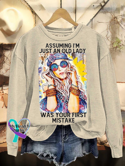 Assuming I’m Just An Old Lady Was Your First Mistake Hippie Floral Peace Sign Love And Casual