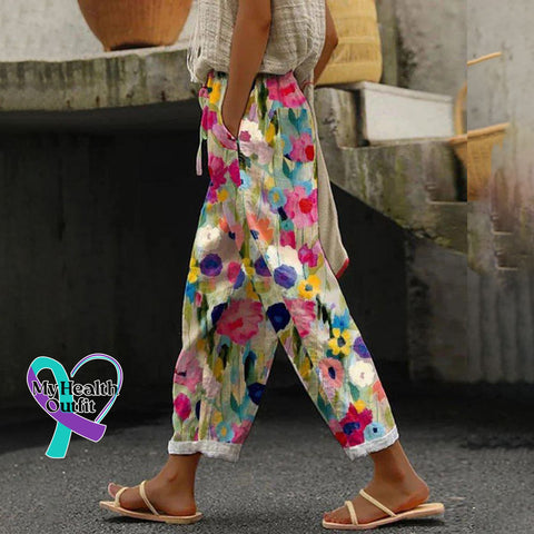 Attractive Print Side Pocket Pants Multicolor / S