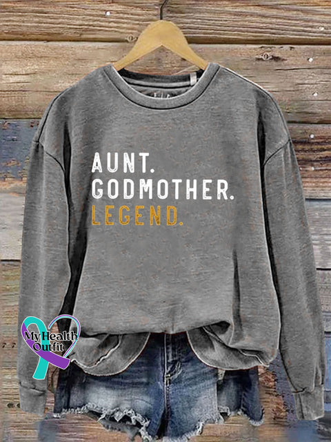 Aunt Funny Letter Print Sweatshirt Grey / S