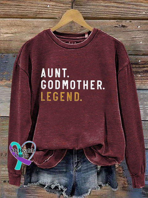 Aunt Funny Letter Print Sweatshirt Maroon / S