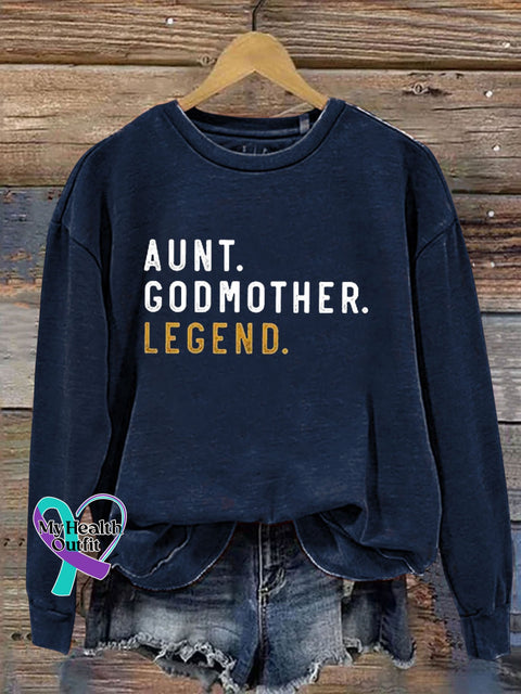 Aunt Funny Letter Print Sweatshirt Navyblue / S