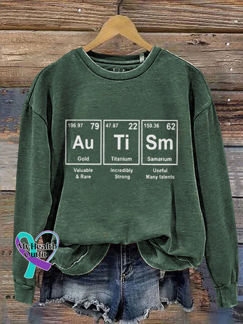 Autism Awareness Advocate Teaching Autistic Students Print Casual Sweatshirt Darkgreen / S