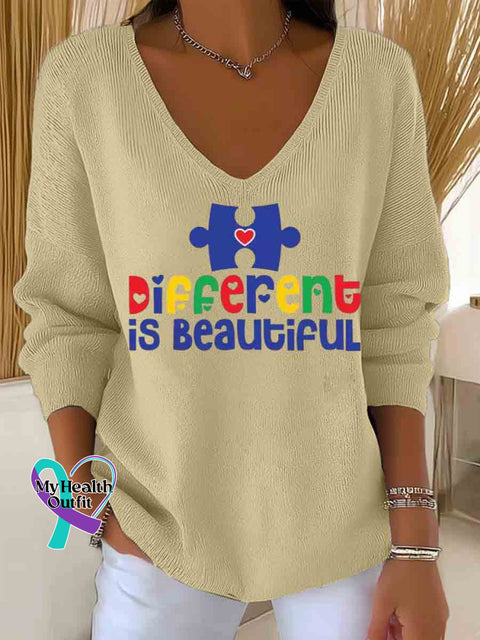 Autism Awareness Art Casual Pullover Sweater Apricot / S
